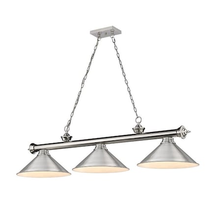 Z-Lite Cordon 3 Light Billiard, Brushed Nickel 2306-3BN-BN15